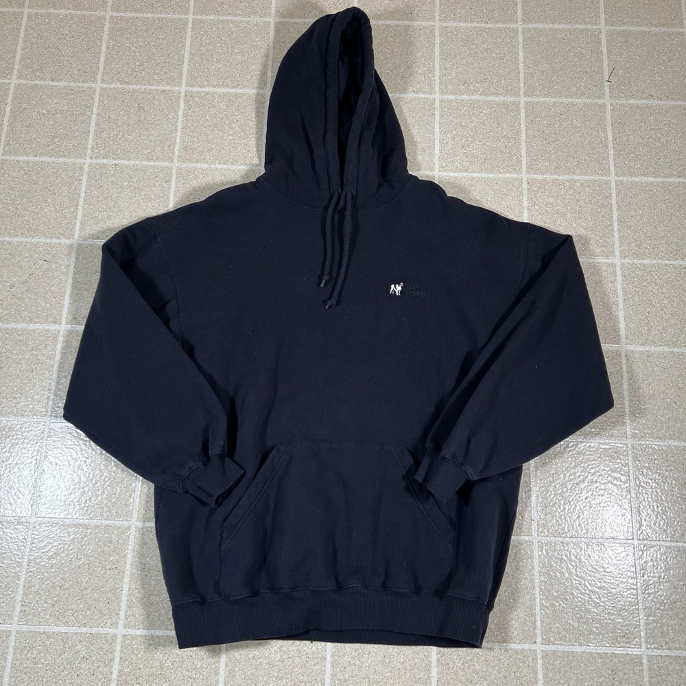 Vintage Big Dogs Embroidered Hoodie Sz Large Blue Hooded Sweatshirt